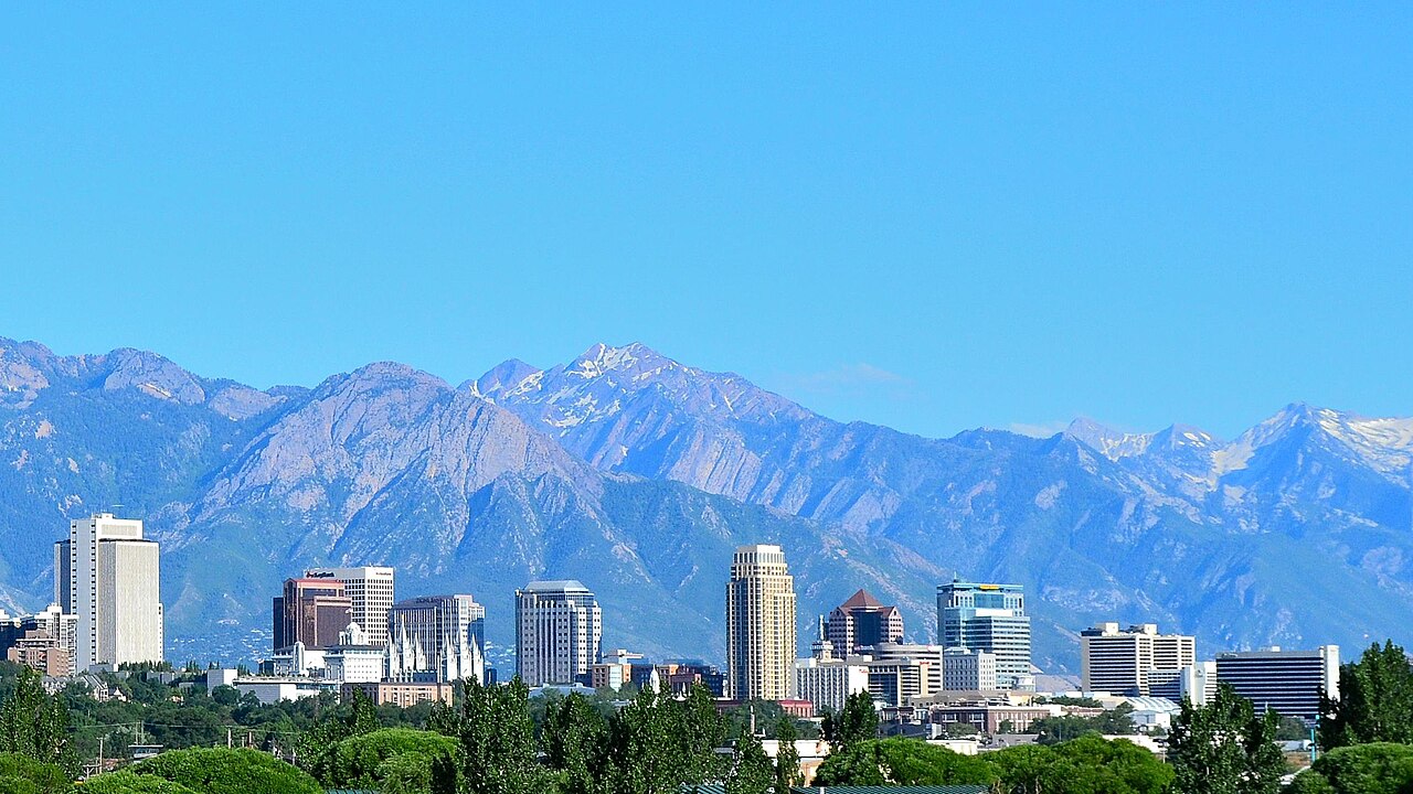 The skyline of Salt Lake City, Utah