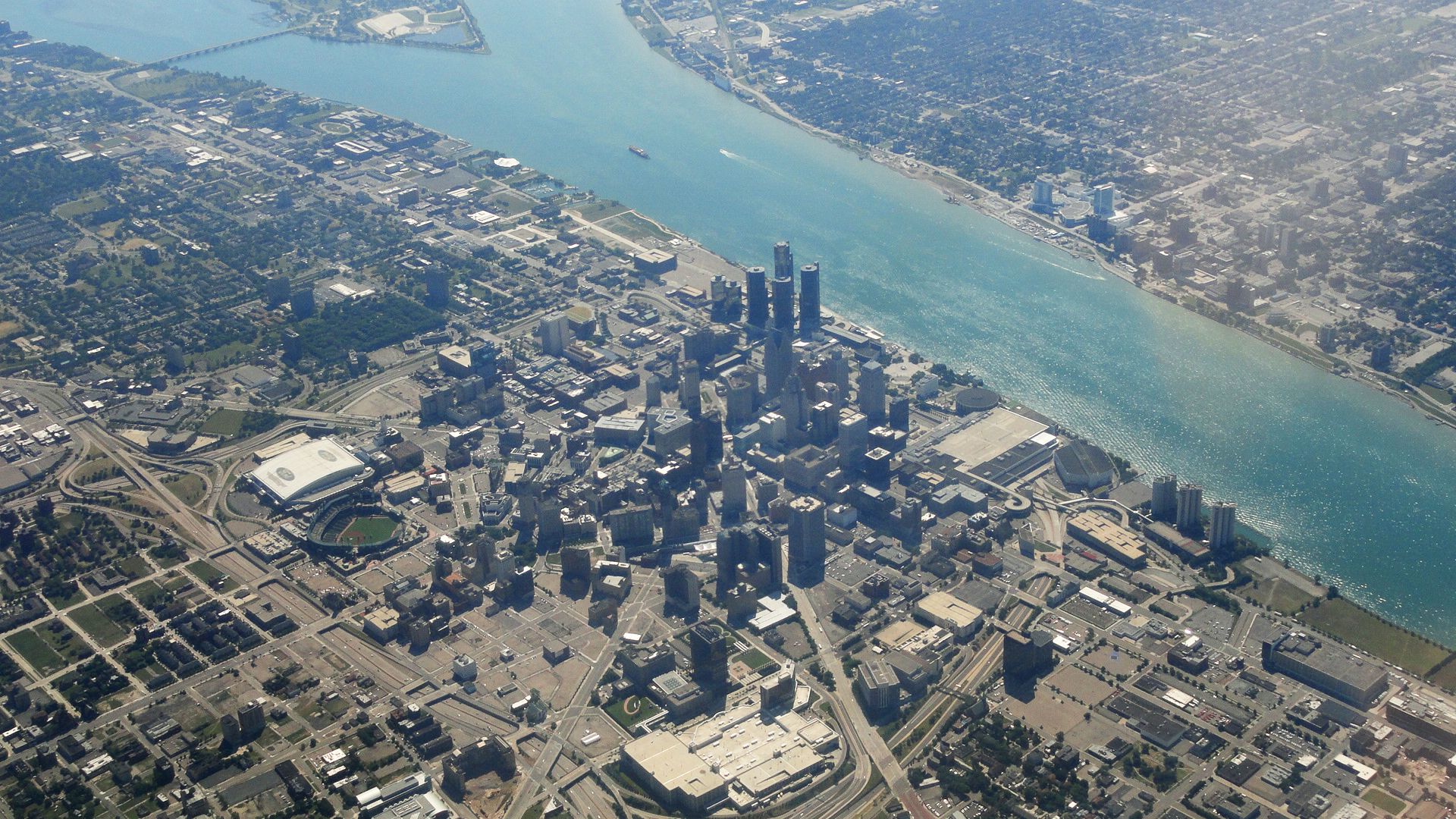 File:Aerial View of Downtown Detroit.jpg