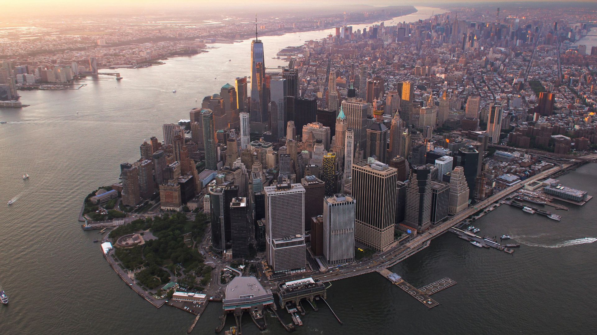 aerial photography of buildings near sea