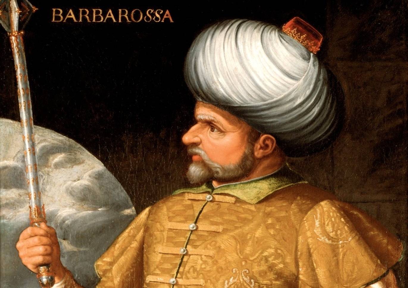 Hayreddin Barbarossa in golden outfit