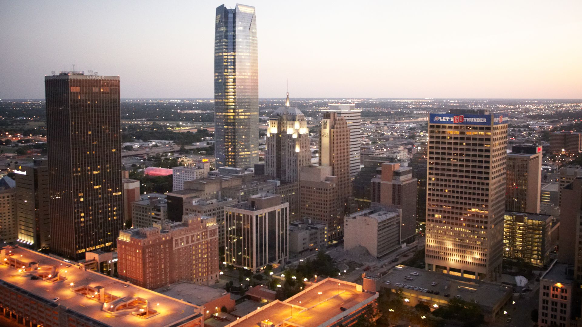 File:Downtown Oklahoma City skyline at twilight.jpg