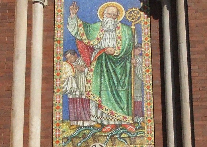 St Patrick casts out the snakes from Ireland