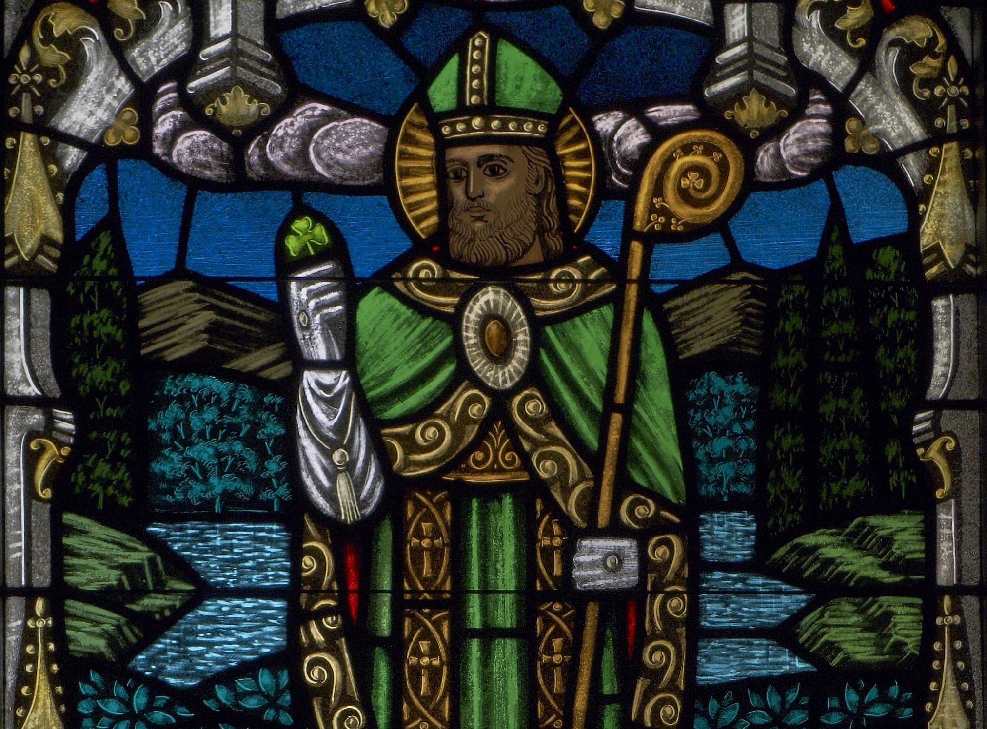 Saint Patrick stained glass window