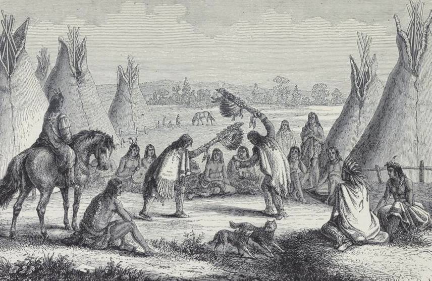 Cree Indians dancing