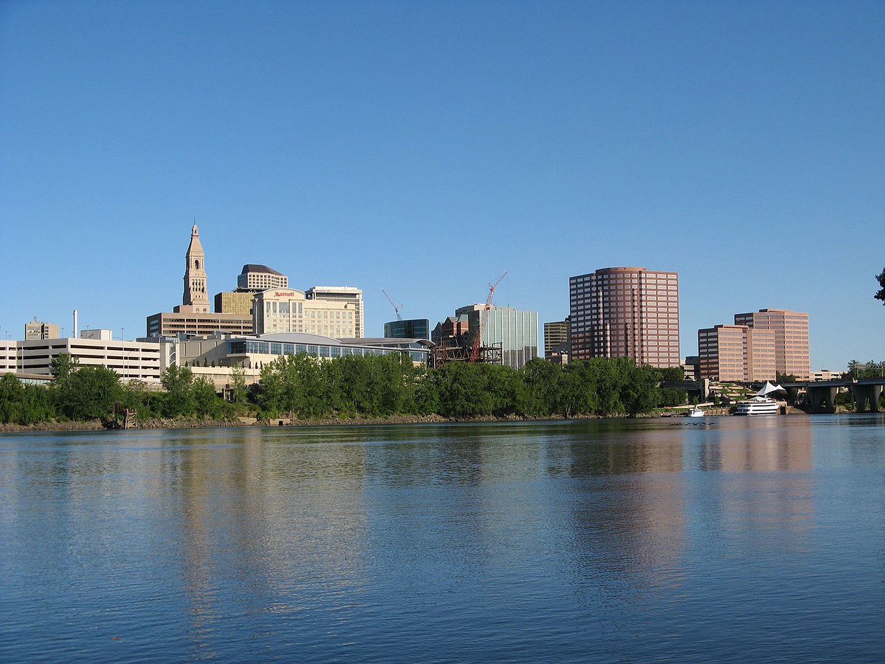 The skyline of Hartford, Connecticut, USA
