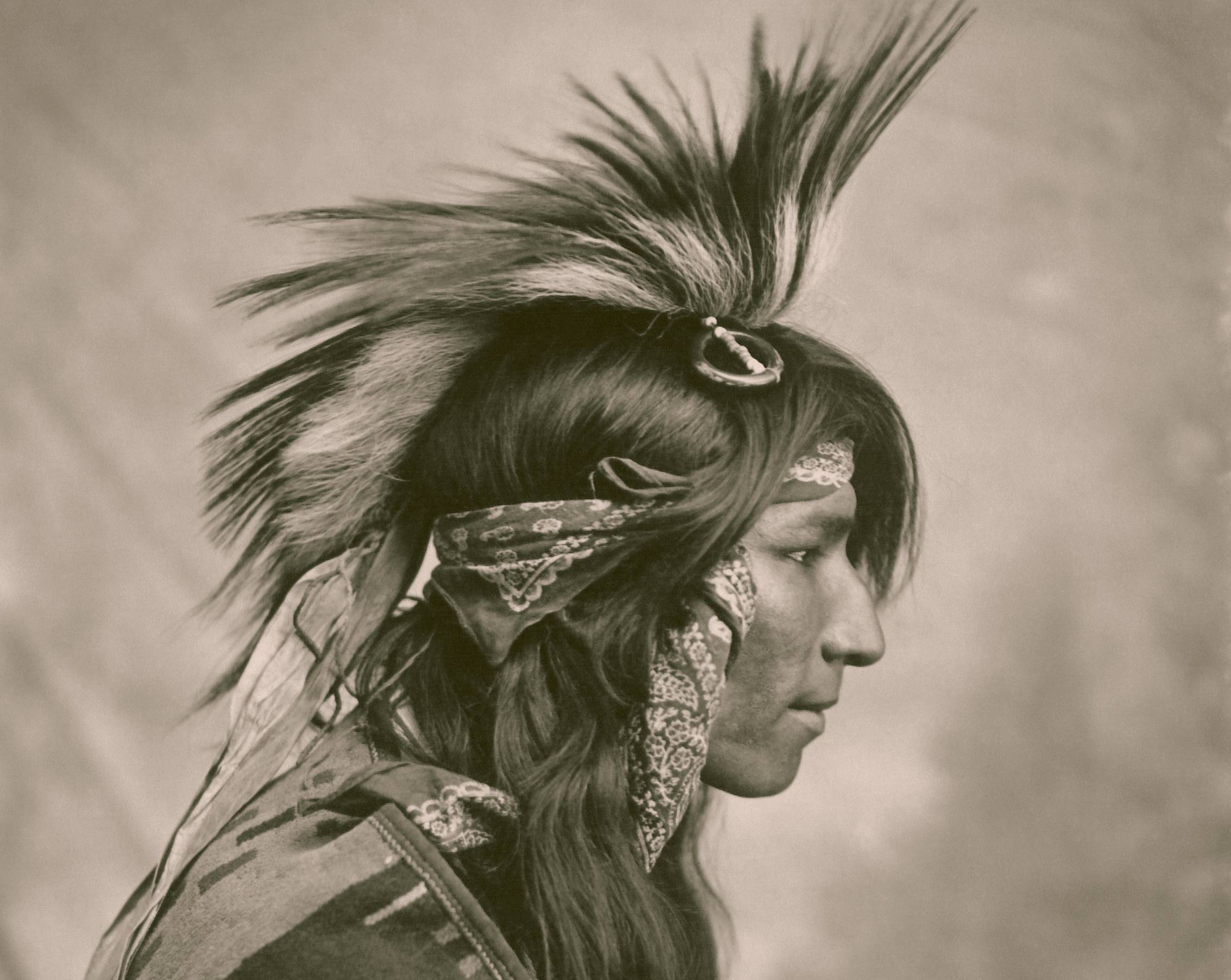 Cree  North American Indigenous man   in traditional outfit