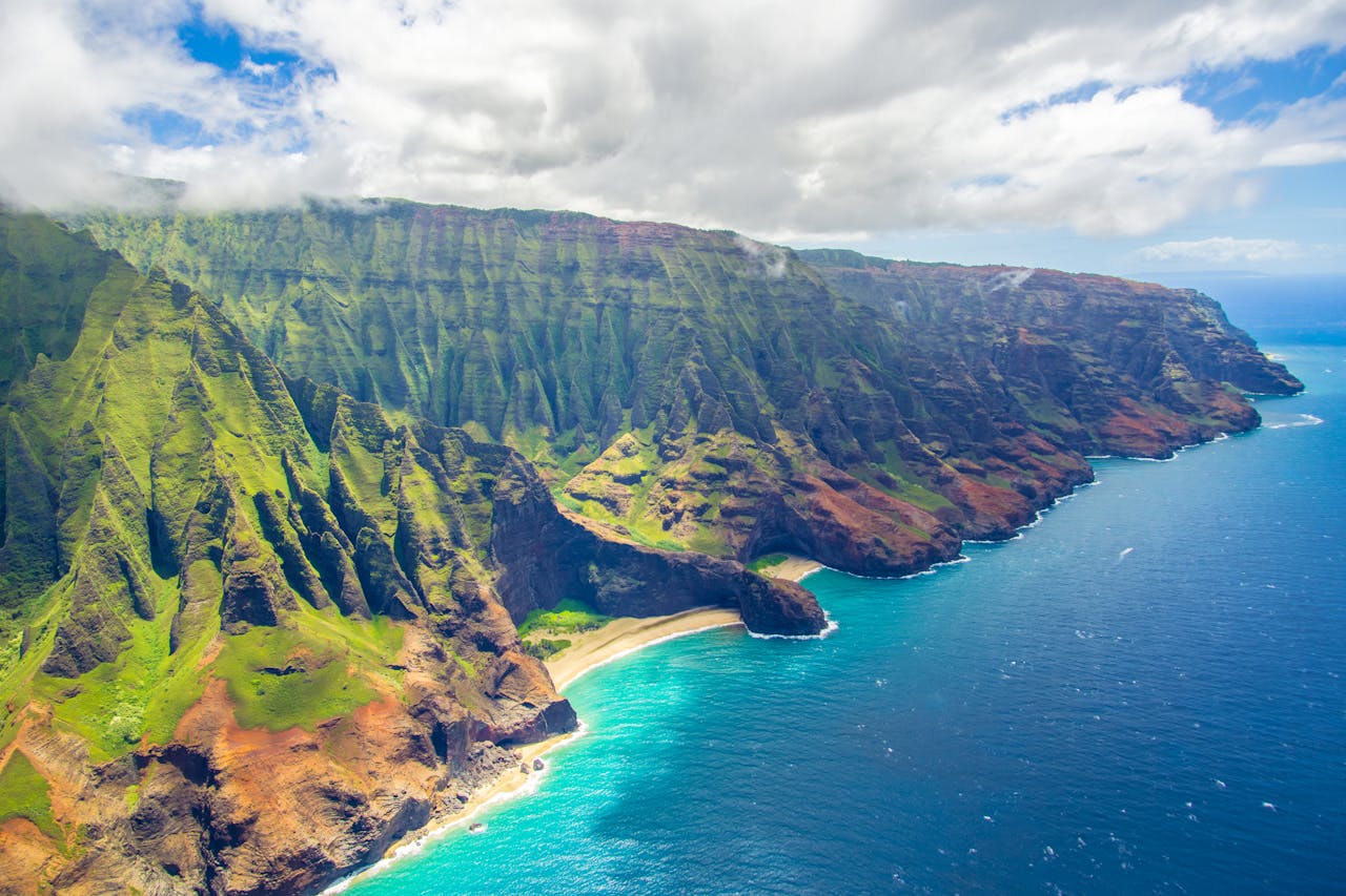 Ocean and hills in Hawaii