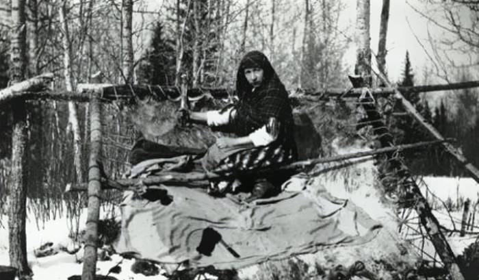 Cree woman working