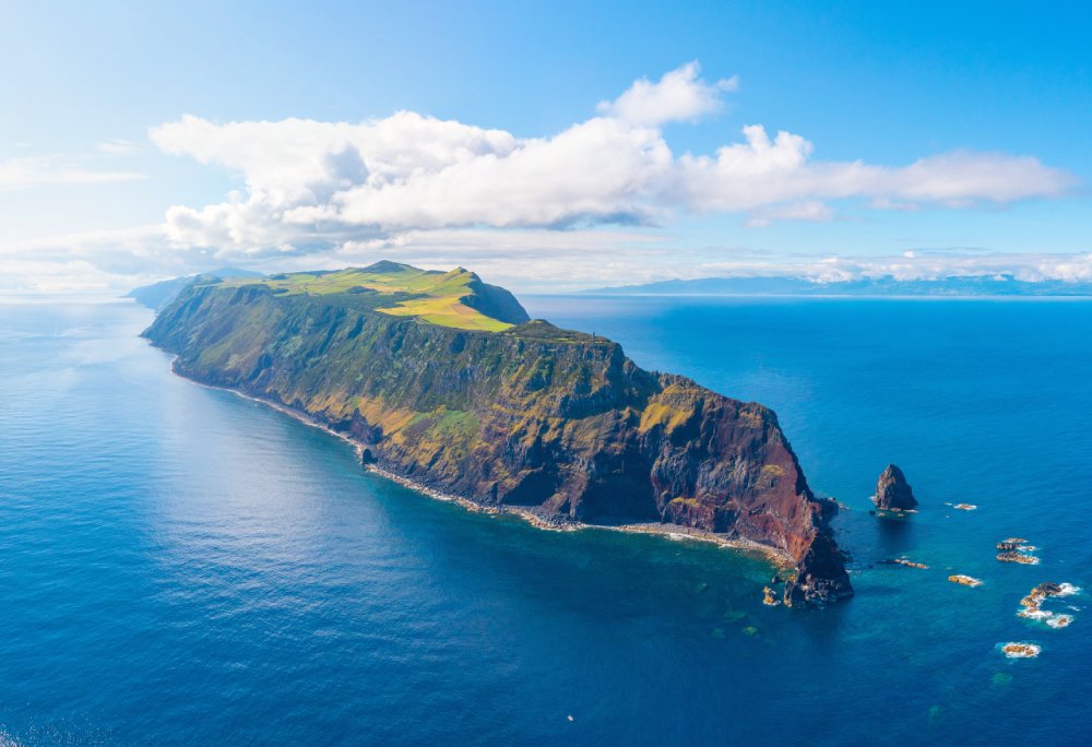Panorama of Sao Jorge island in the Azores, Portugal