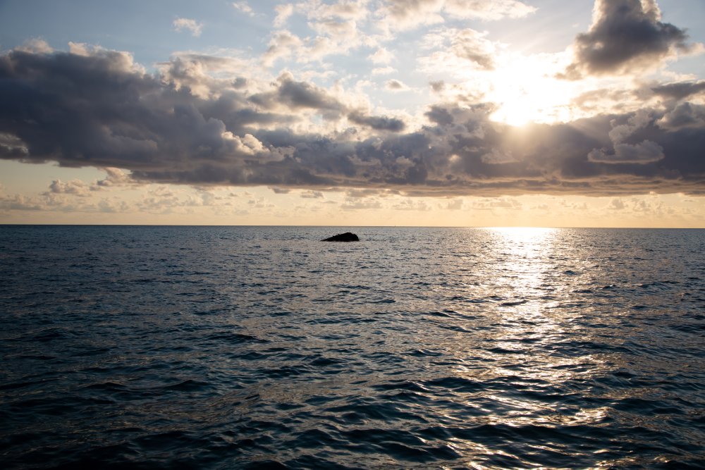 Beautiful sunset and sunken HMS Vixen in Bermuda