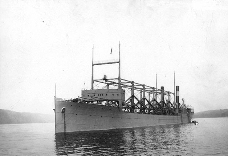 USS Cyclops Anchored in the Hudson River, off New York City
