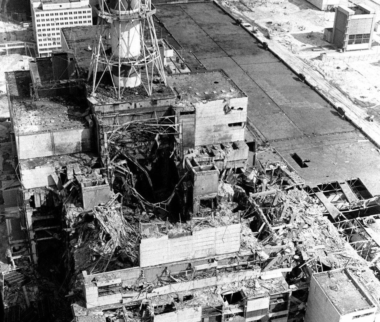 Aftermath of the Nuclear Reactor Mishap at Chernobyl, USSR