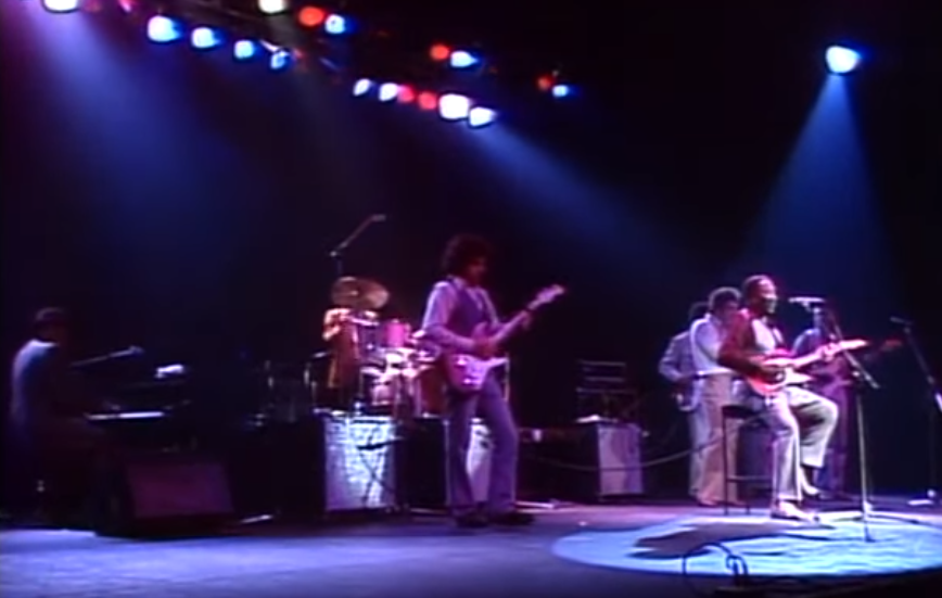 Blues musician on stage