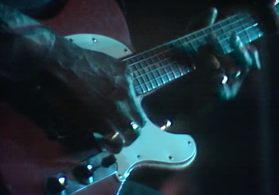 Closeup shot of an electric guitar