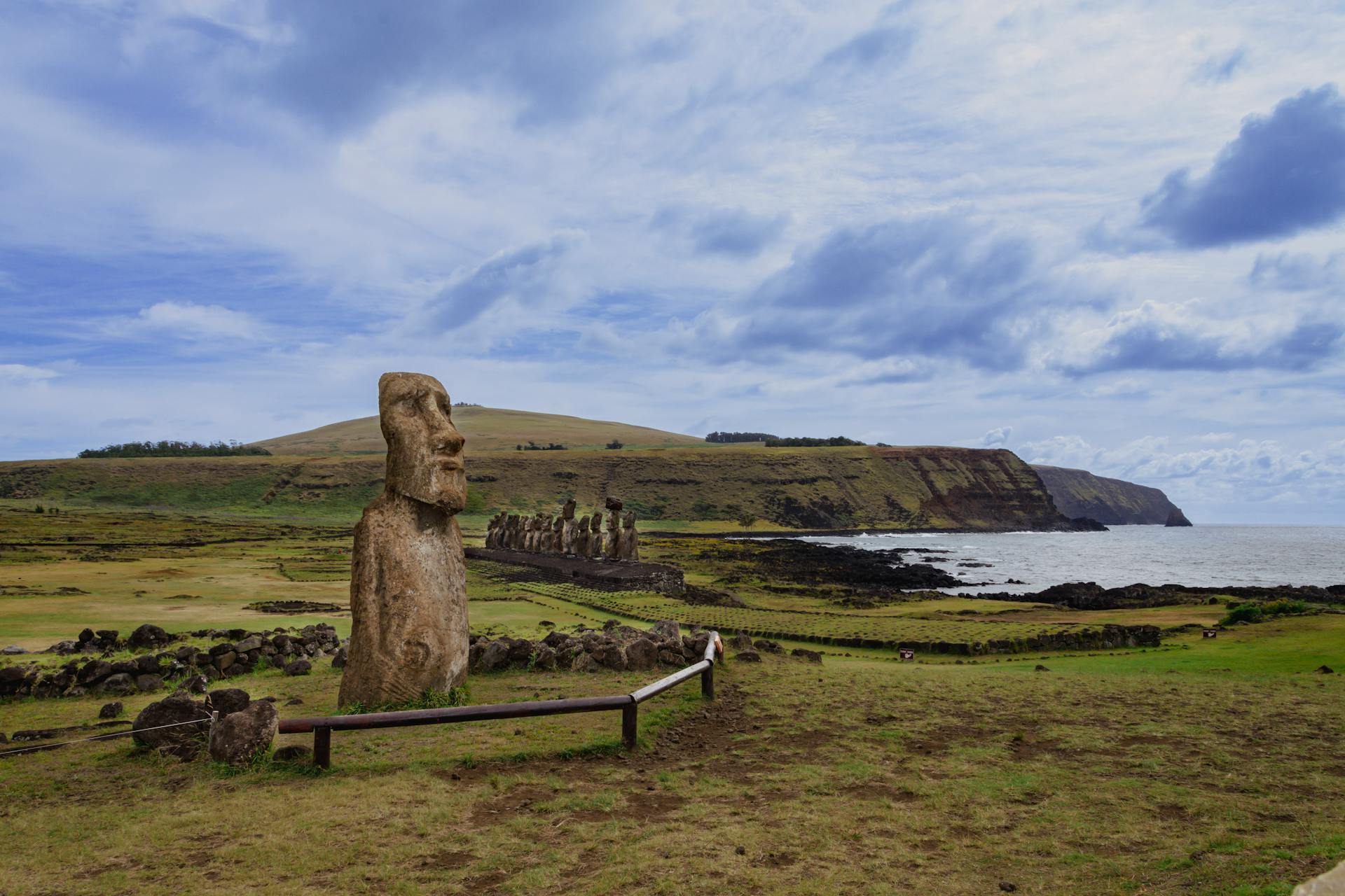 Easter Island Moai statue near the ocean