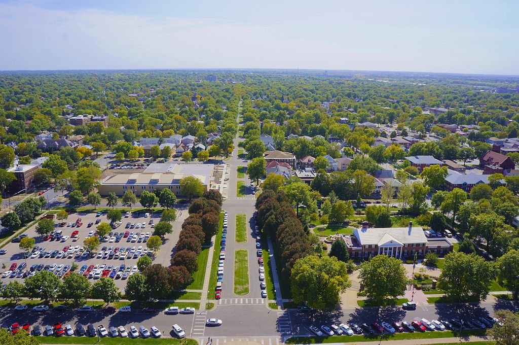 View of South Lincoln from the top of the Nebraska State Capitol - 2012