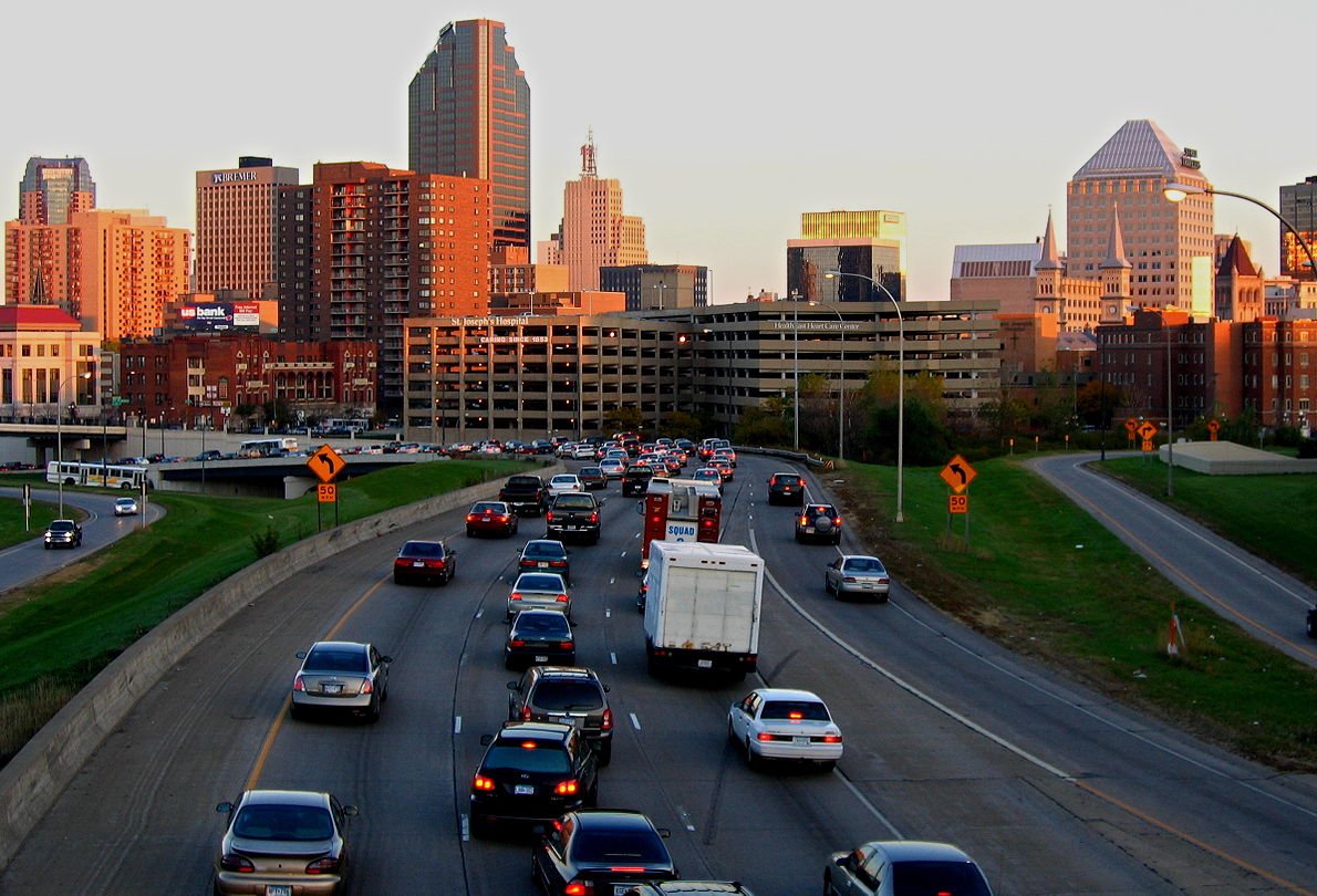 I-94 as it enters downtown Saint Paul