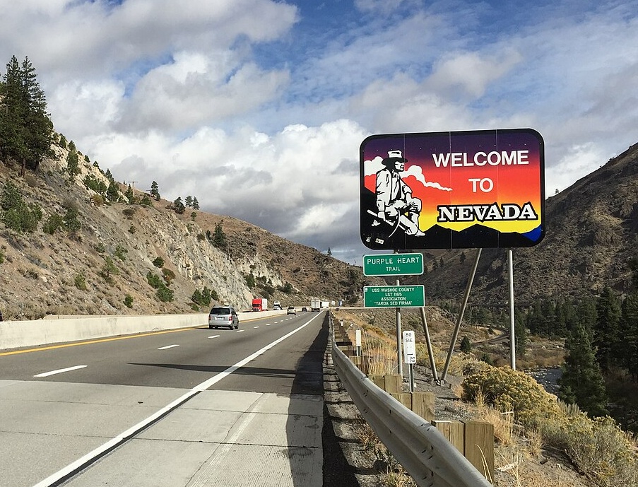 Welcome To Nevada  Sign Along Eastbound Interstate