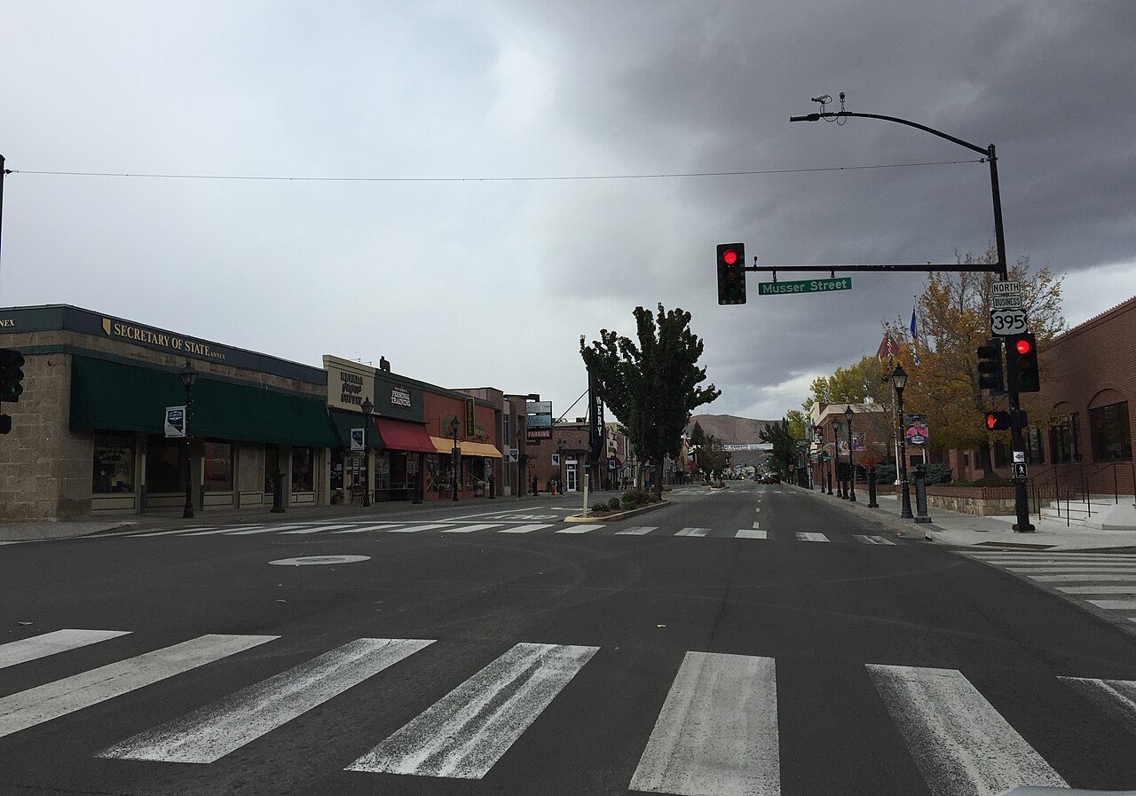 View north along Carson Street in downtown Carson City, Nevada