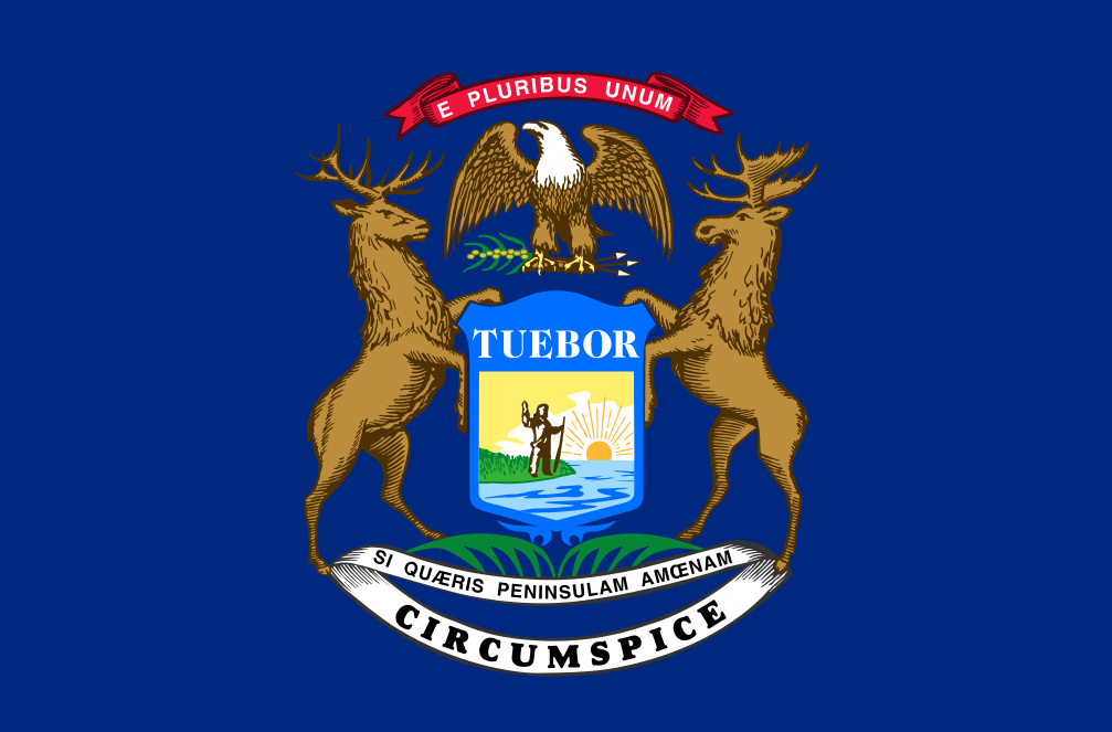 Flag of Michigan, United States of America.