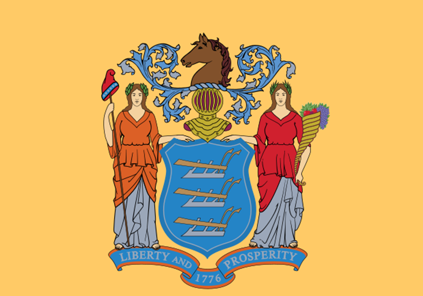 Flag of New Jersey, United States of America.
