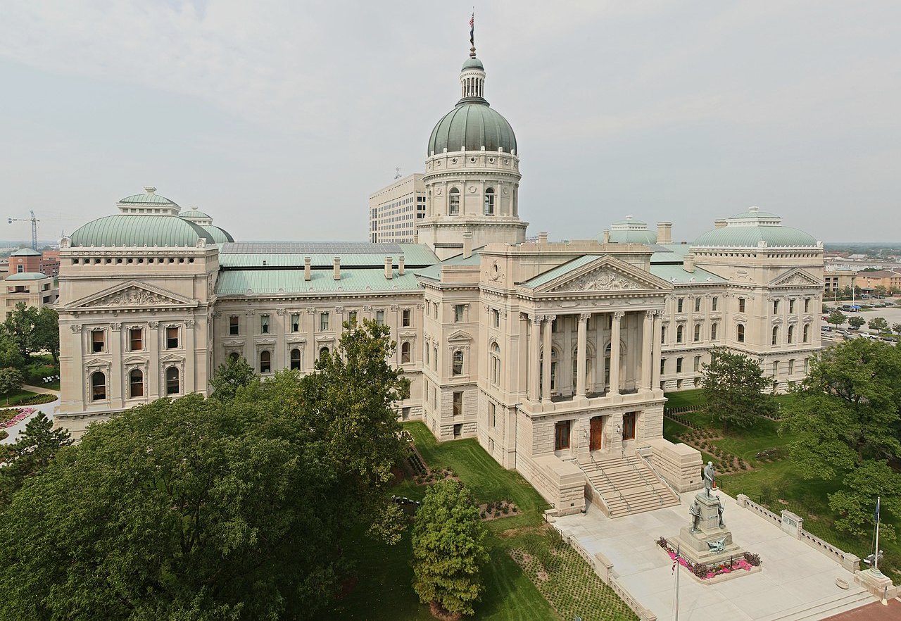 Aerial view of Indiana Statehouse