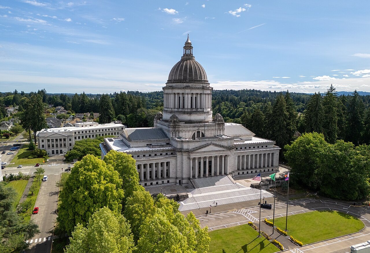 Washington State Capitol Aerial View In Summer