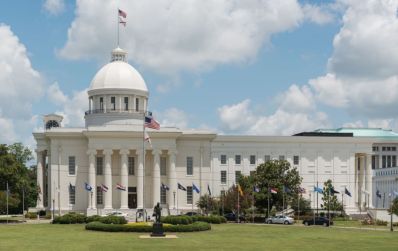 A south view of the Alabama State Capitol