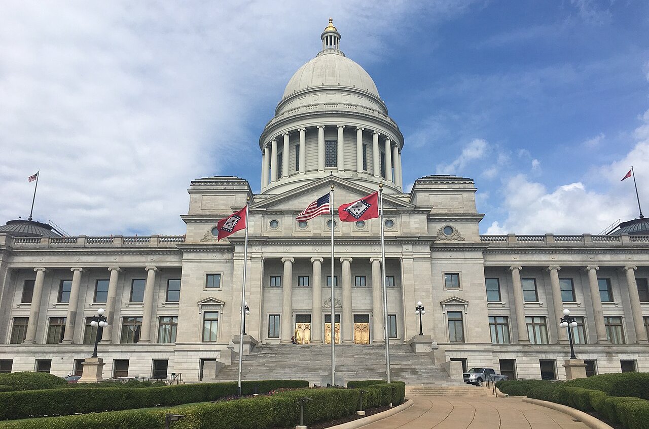 A view of the Arkansas State Capitol in Little Rock