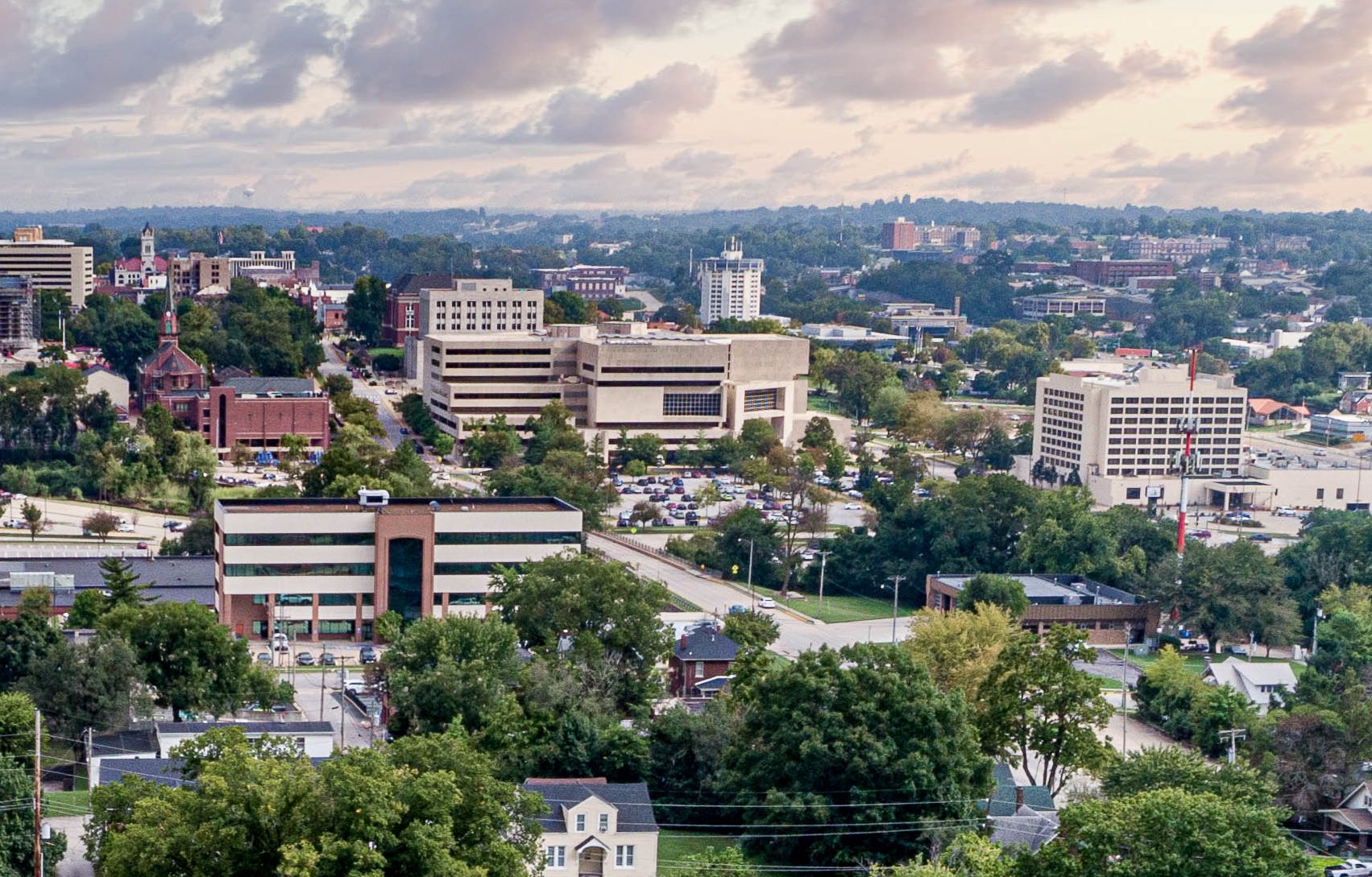 Aerial view of the state capital Jefferson City