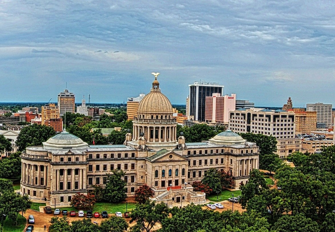 Downtown Jackson, Mississippi taken from the 11th floor of the Walter Sillers Building.