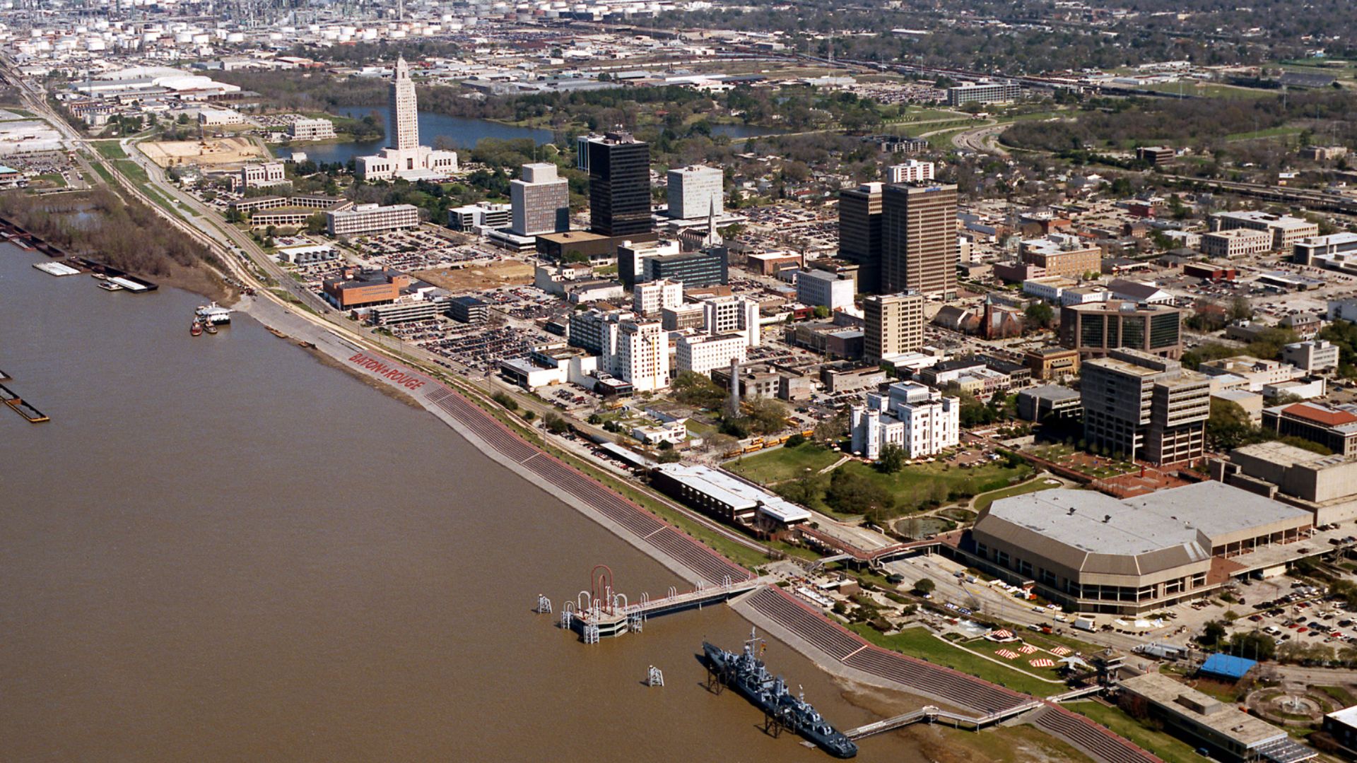 File:Baton Rouge Louisiana waterfront aerial view.jpg