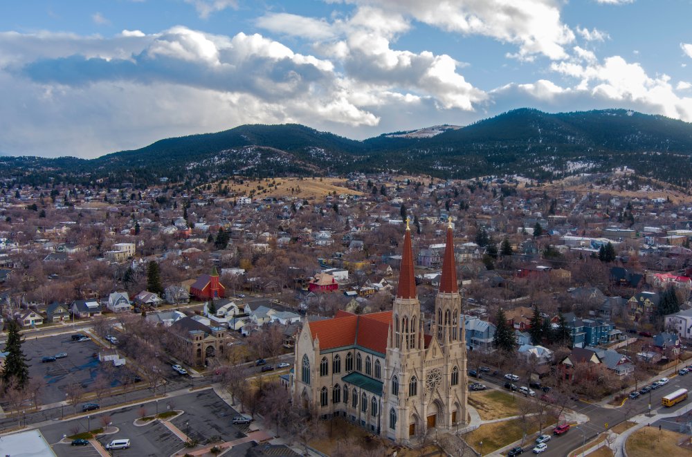 The image showcases a Vibrant urban scene of Helena, Montana