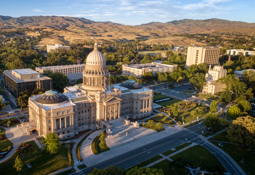 The image showcases a Vibrant urban scene of Boise, Idaho
