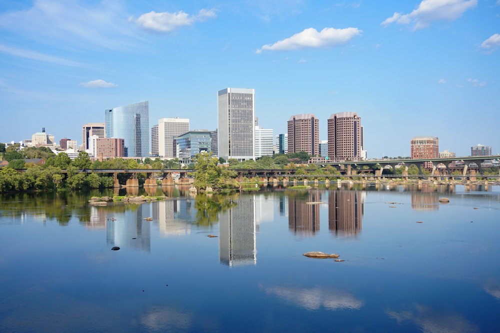 The image showcases a Vibrant urban scene of Richmond, Virginia
