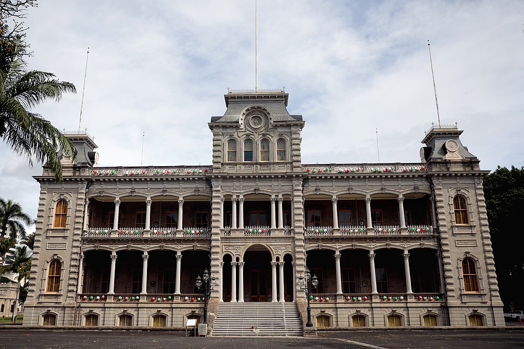 A view of 'Iolani Palace in Honolulu, Hawaii.