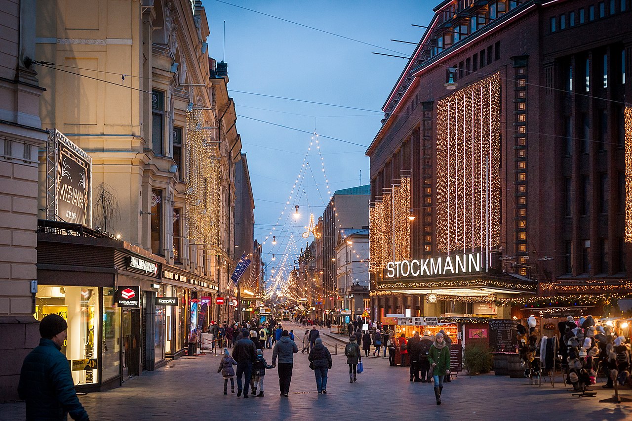A view the Aleksanterinkatu street in Helsinki, Finland - 2018