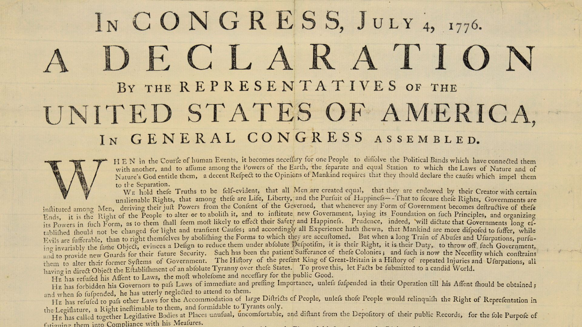 File:Declaration of Independence, Broadside, printed by John Dunlap in Philadelphia.jpg