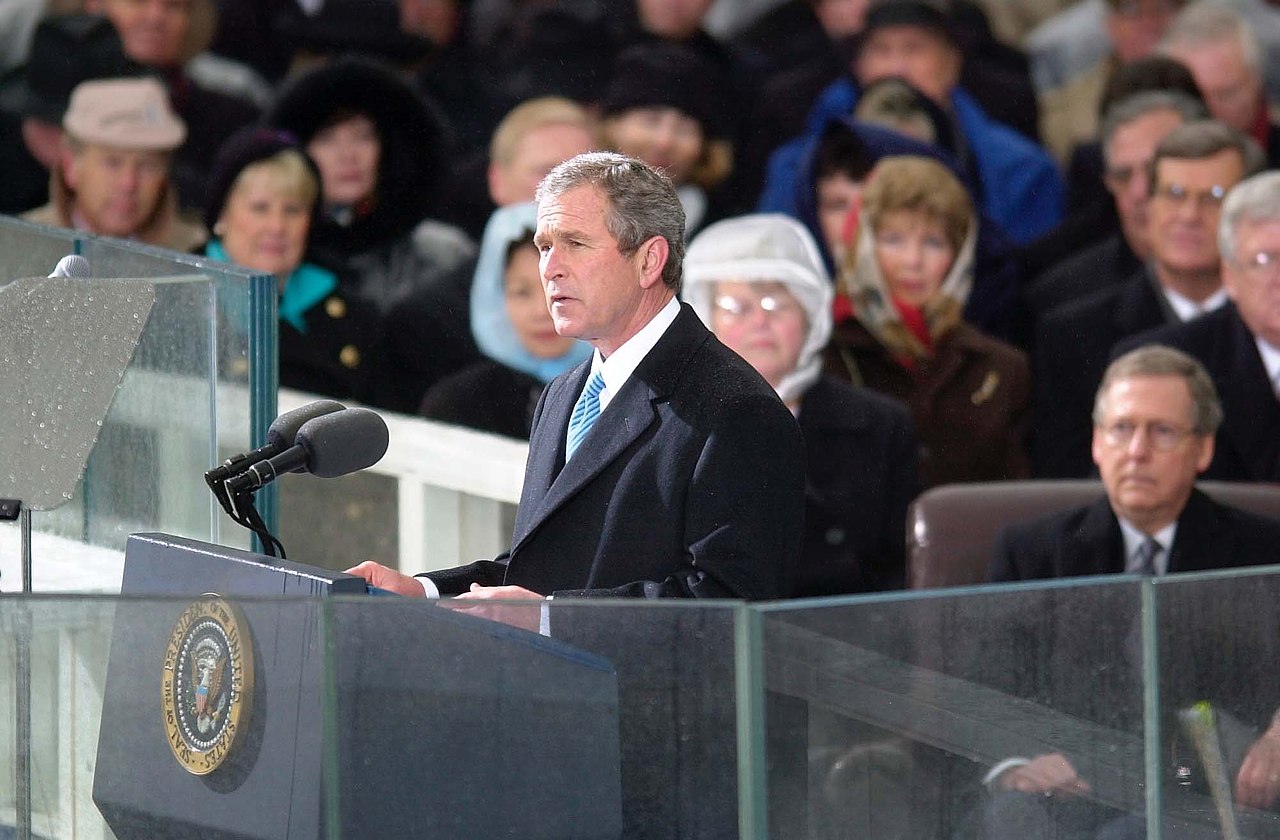 President George W. Bush delivers his Inaugural Address
