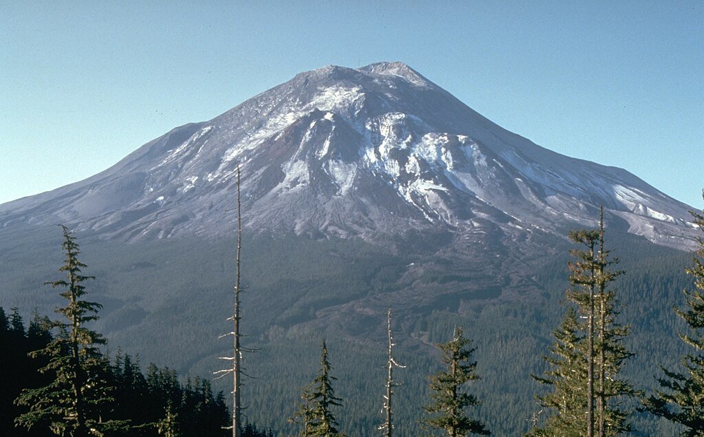 Mount St. Helens pictured the day before the 1980 eruption