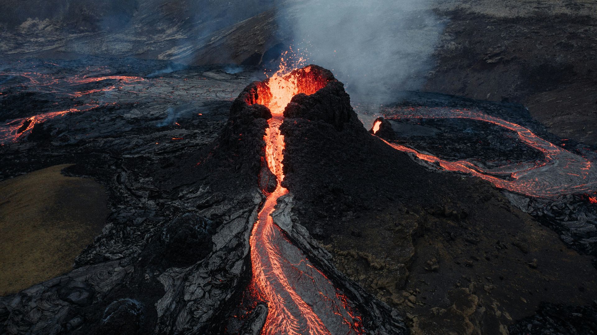 black and brown rock formation