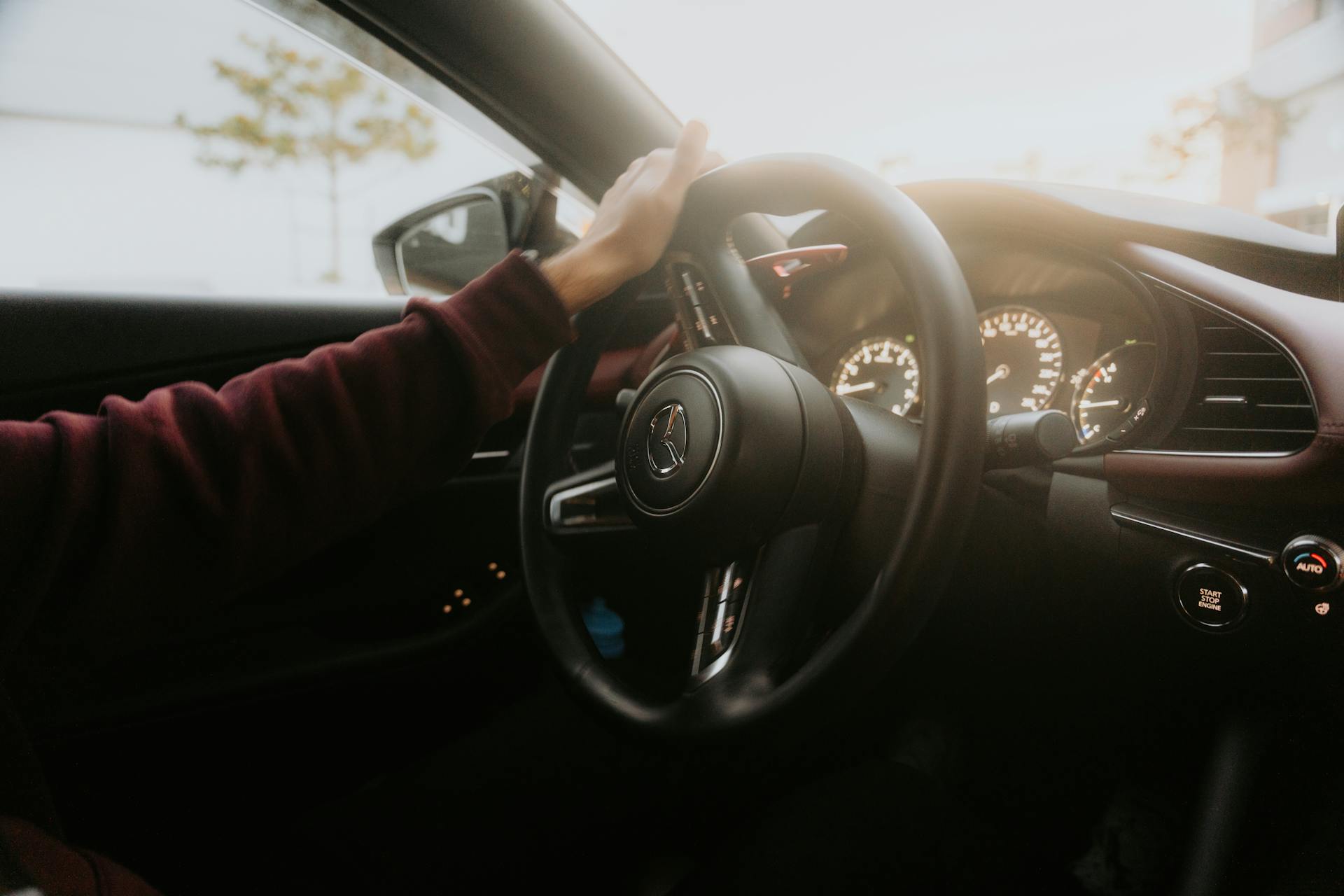 Person starting their car