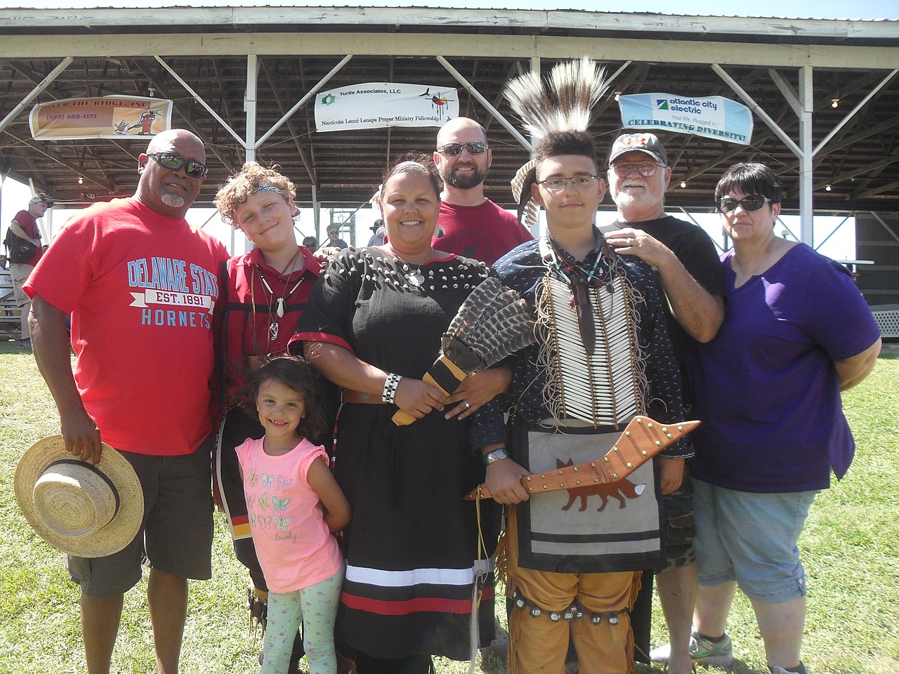 Family Of Nanticoke Lenni-Lenape Descent, At The Annual Nanticoke Lenni-Lenape Powwow, Delaware, June 2016