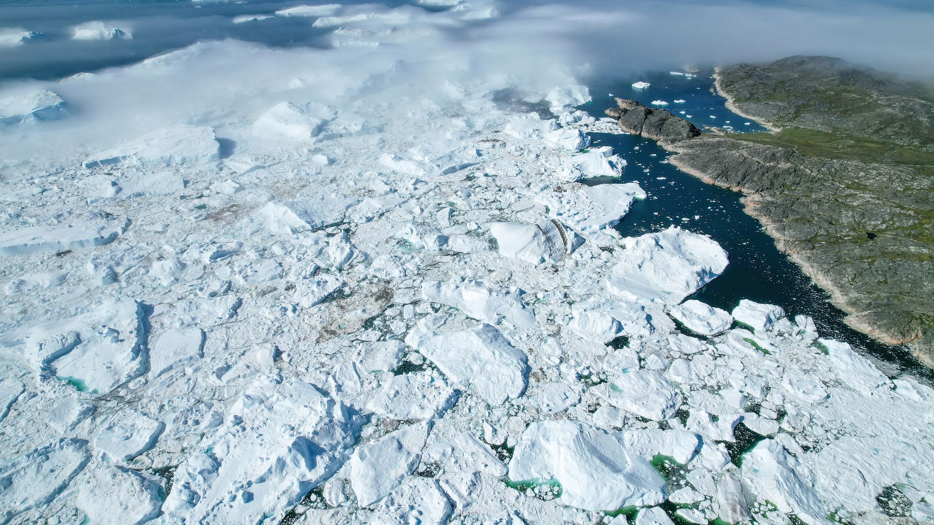 File:023 Aerial view of Jakobshavn Glacier at Disko Bay (Greenland) Photo by Giles Laurent.jpg