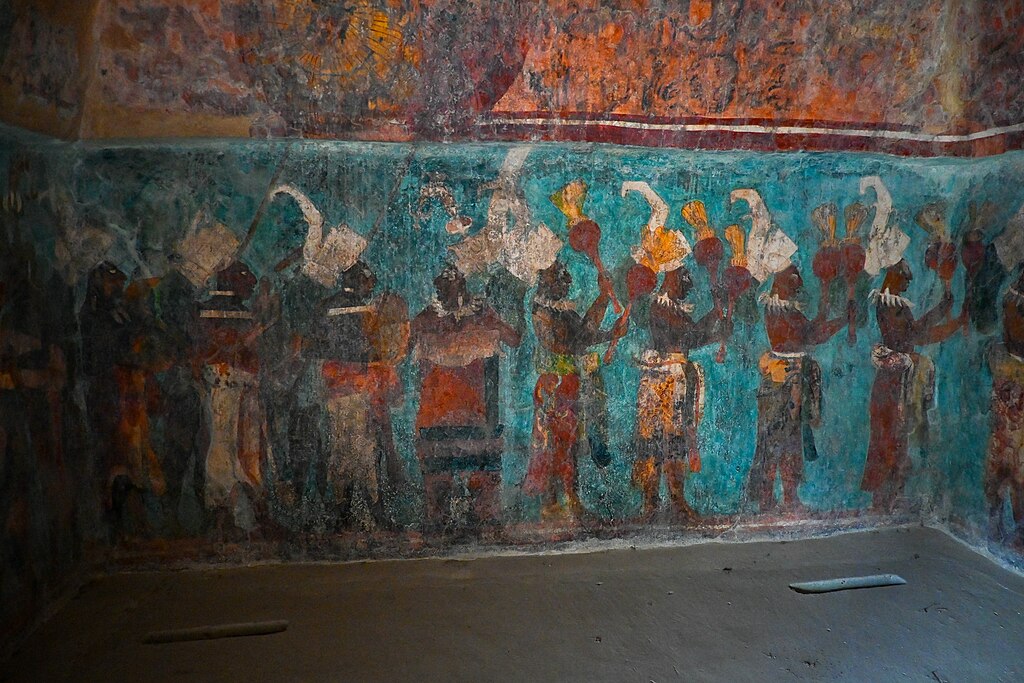 Wall paintings from Mayan tribes