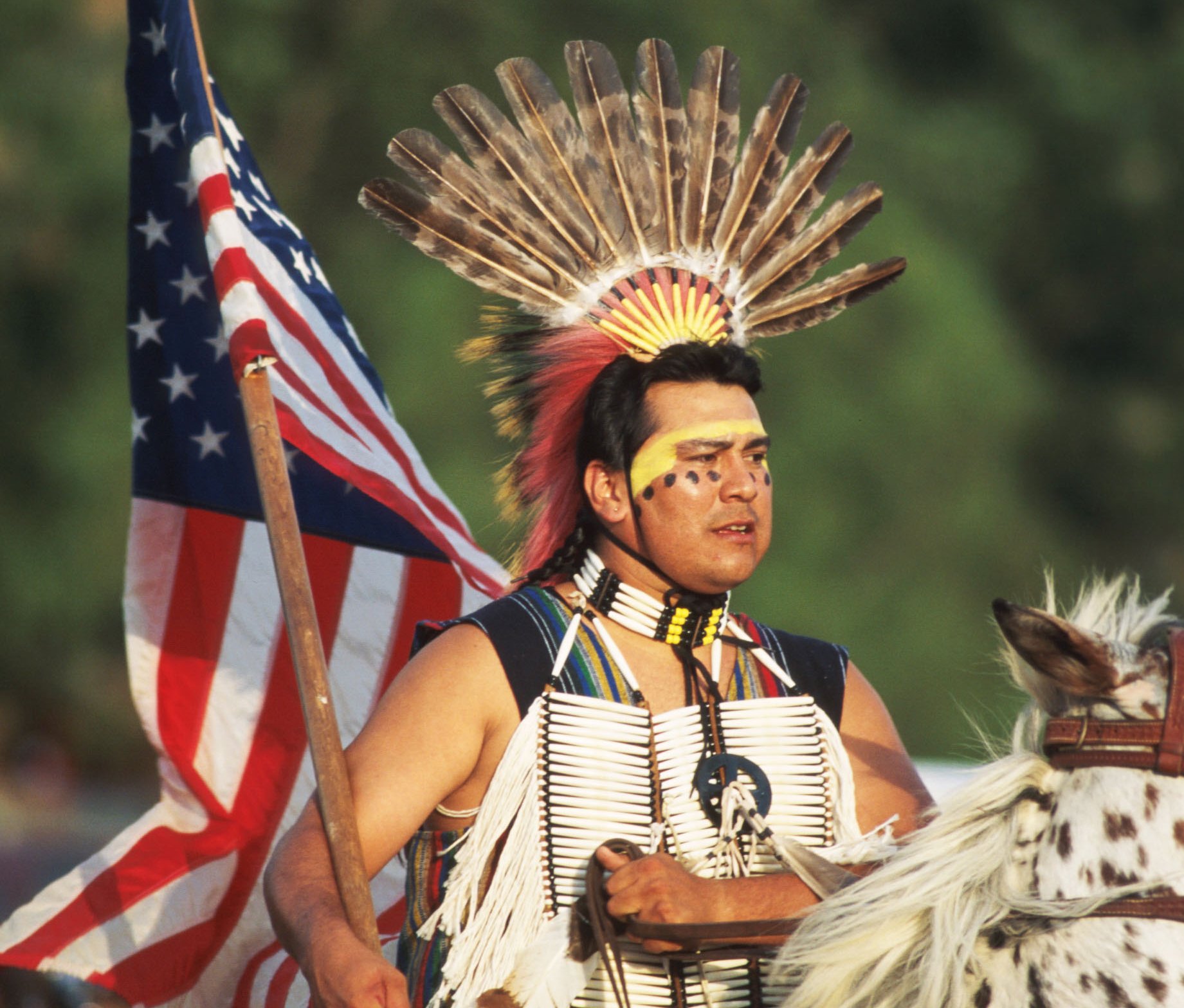 Man Wears Period Native American Clothing July 8 1996 In Pawnee Ok The Pawnee Bill's