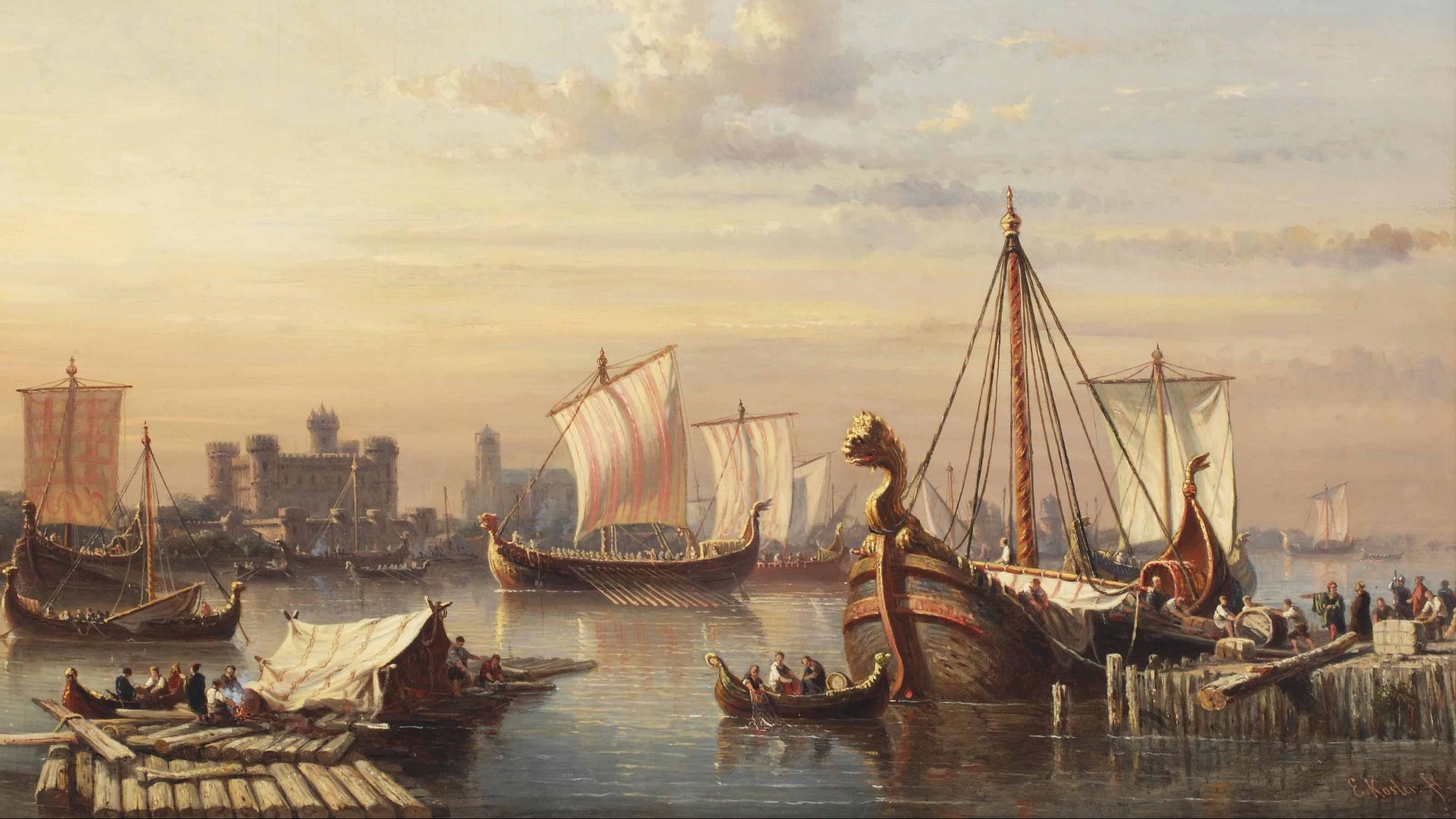 File:Everhardus Koster - Viking ships on the river Thames.jpg