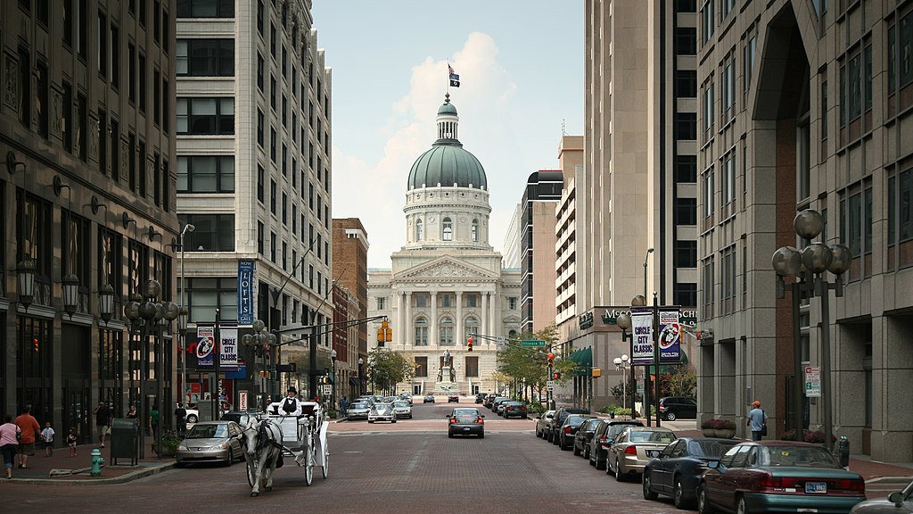 Indiana State Capitol at the end of Market St, Indianapolis - 2008