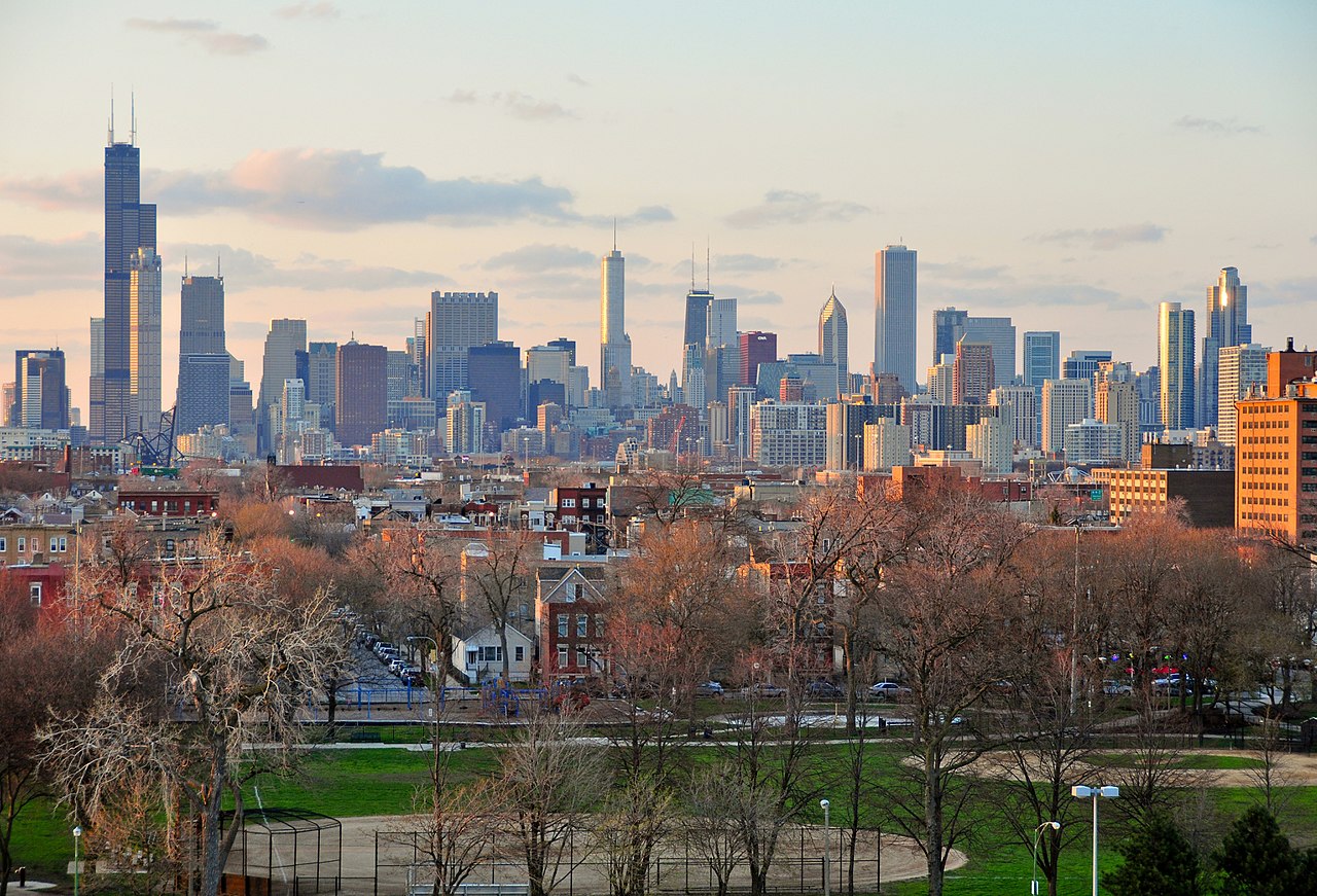 Chicago skyline from Cellular Field