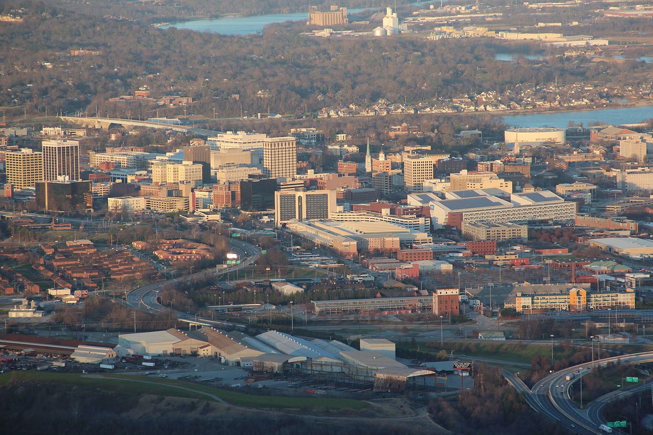 Downtown Chattanooga, viewed from Lookout Mountain